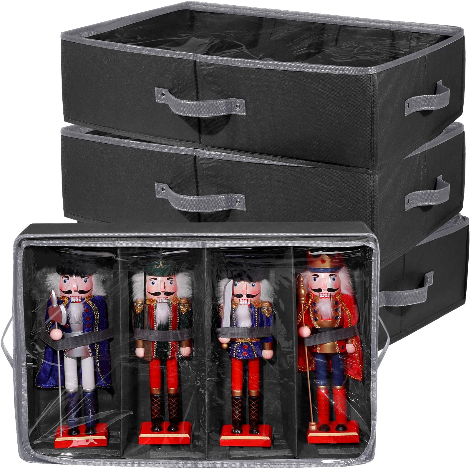 Amazon.com: Preboun 4 Pack Clear Top Nutcracker Storage Containers